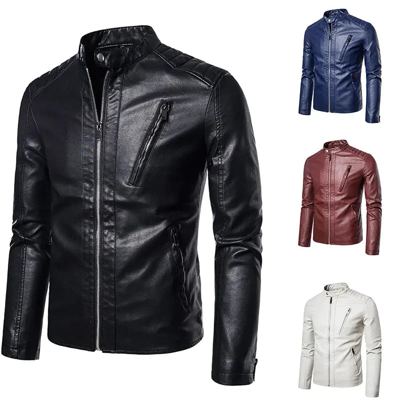 Back view of the Urban Sleek leather jacket, emphasizing its no-hood design and durable craftsmanship.