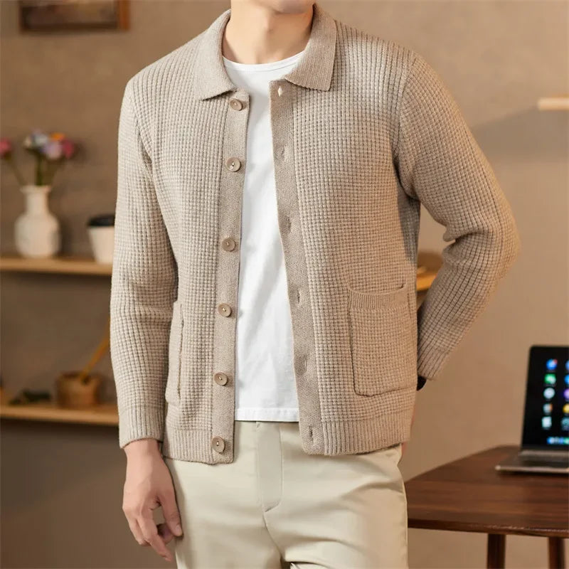 Autumn Whisper Cardigan in soft polyamide blend, perfect for cozy autumn days.