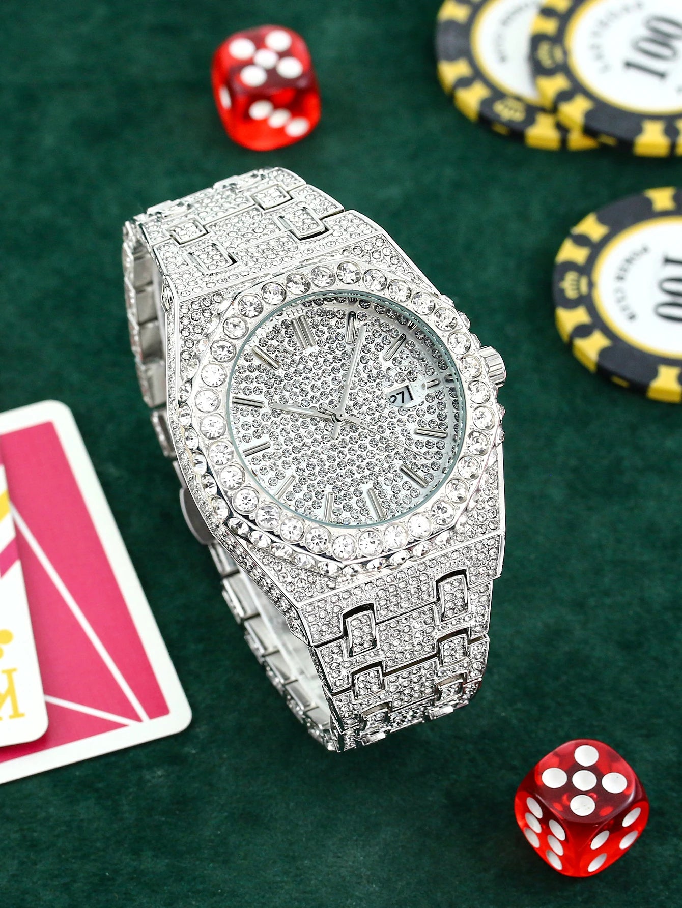 Denvosi Quartz watch on a wrist, demonstrating its sophisticated style and durability for any occasion.