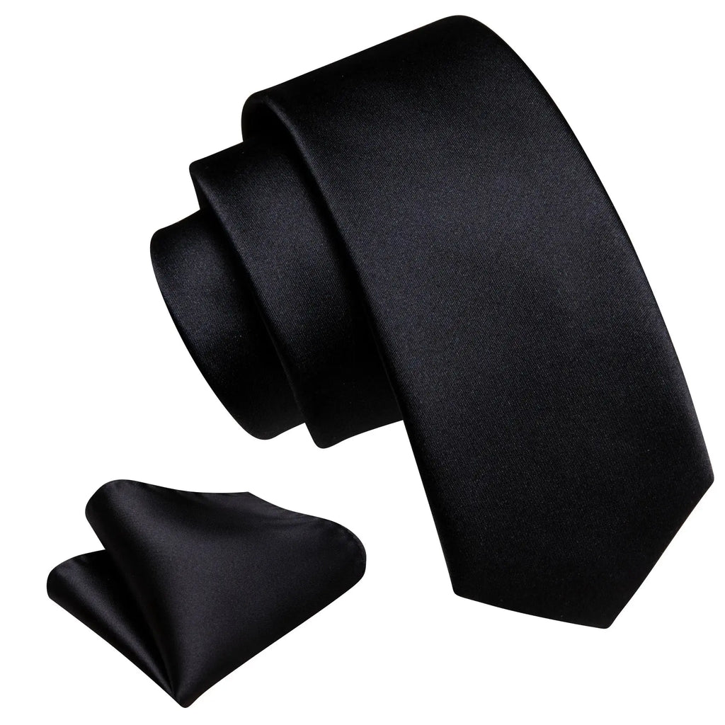 Elegant Barry.Wang silk tie set in black for formal occasions