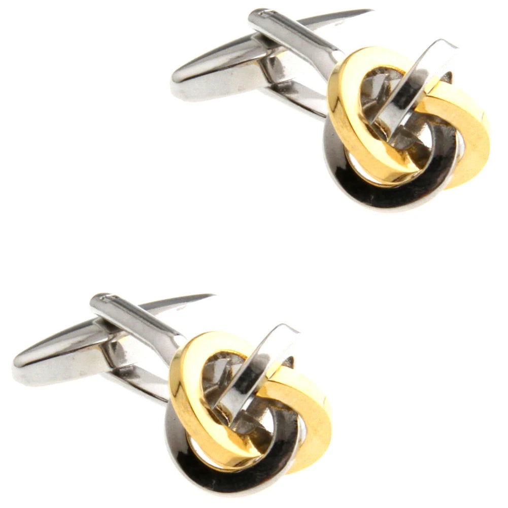 Sleek stainless steel cufflinks with a polished finish, perfect for formal wear.