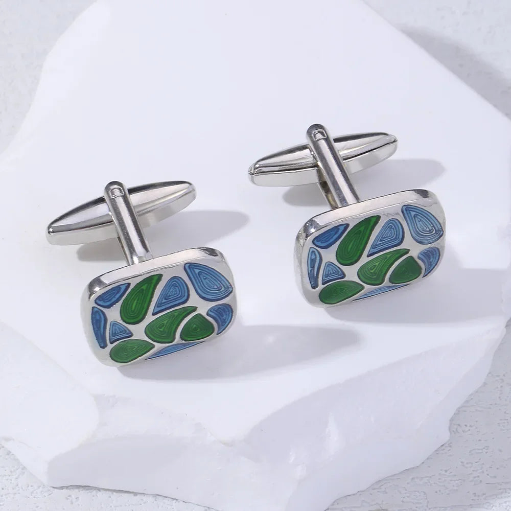 Versatile square cufflinks in classic French style, enhancing any suit with elegance.