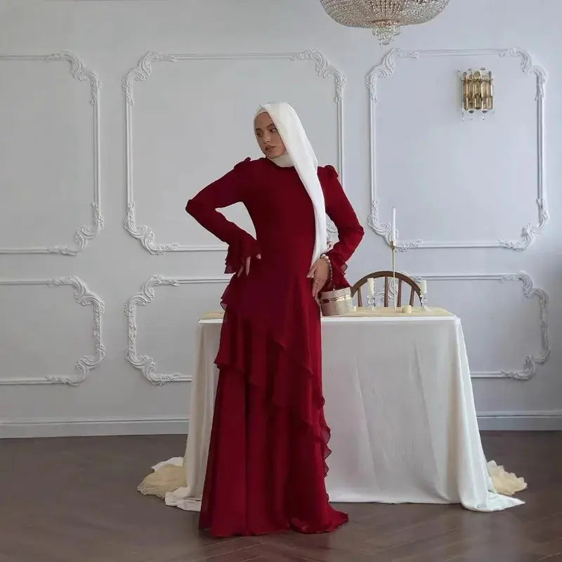Close-up of high-quality fabric showcasing breathable elegance in this Eid Abaya.