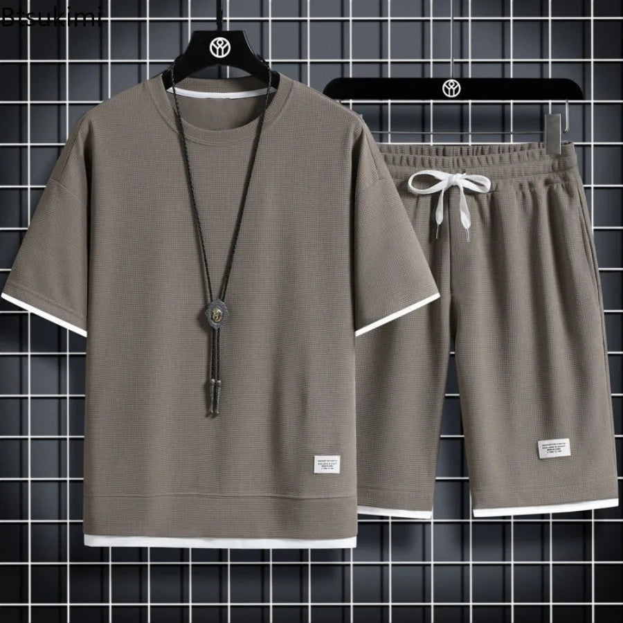 Men's Waffle Knit Tracksuit Set