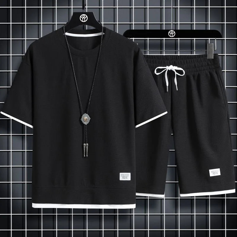 Men's Waffle Knit Tracksuit Set