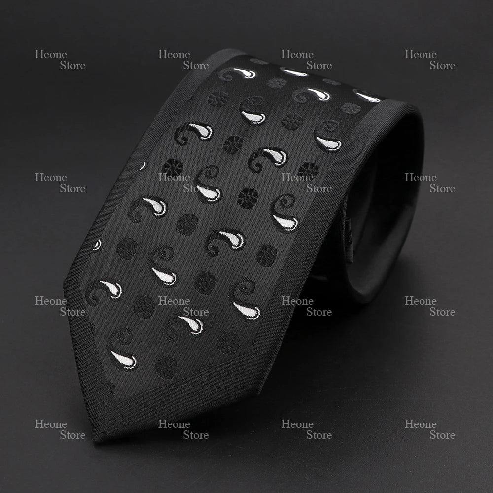 Unique men's tie with a sophisticated design in deep purple and black.