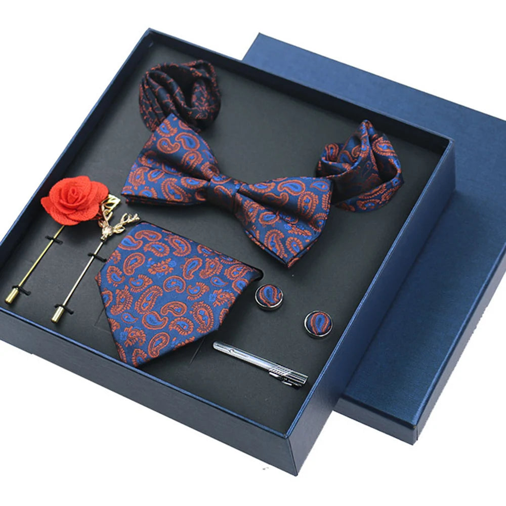 Eight-piece formal ensemble with contemporary floral pattern details