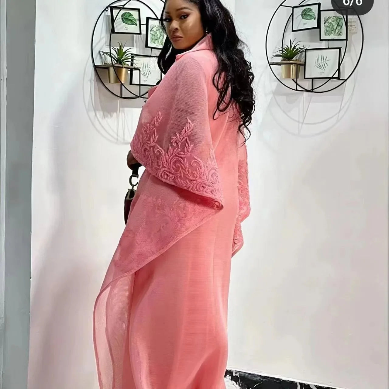 Elegant African Party Maxi Gown – 3/4 Sleeve Dashiki Dress
