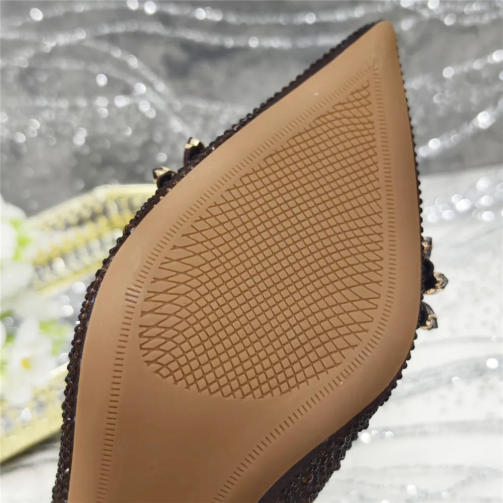 African Rhinestone Designer Wedding Shoes for Women