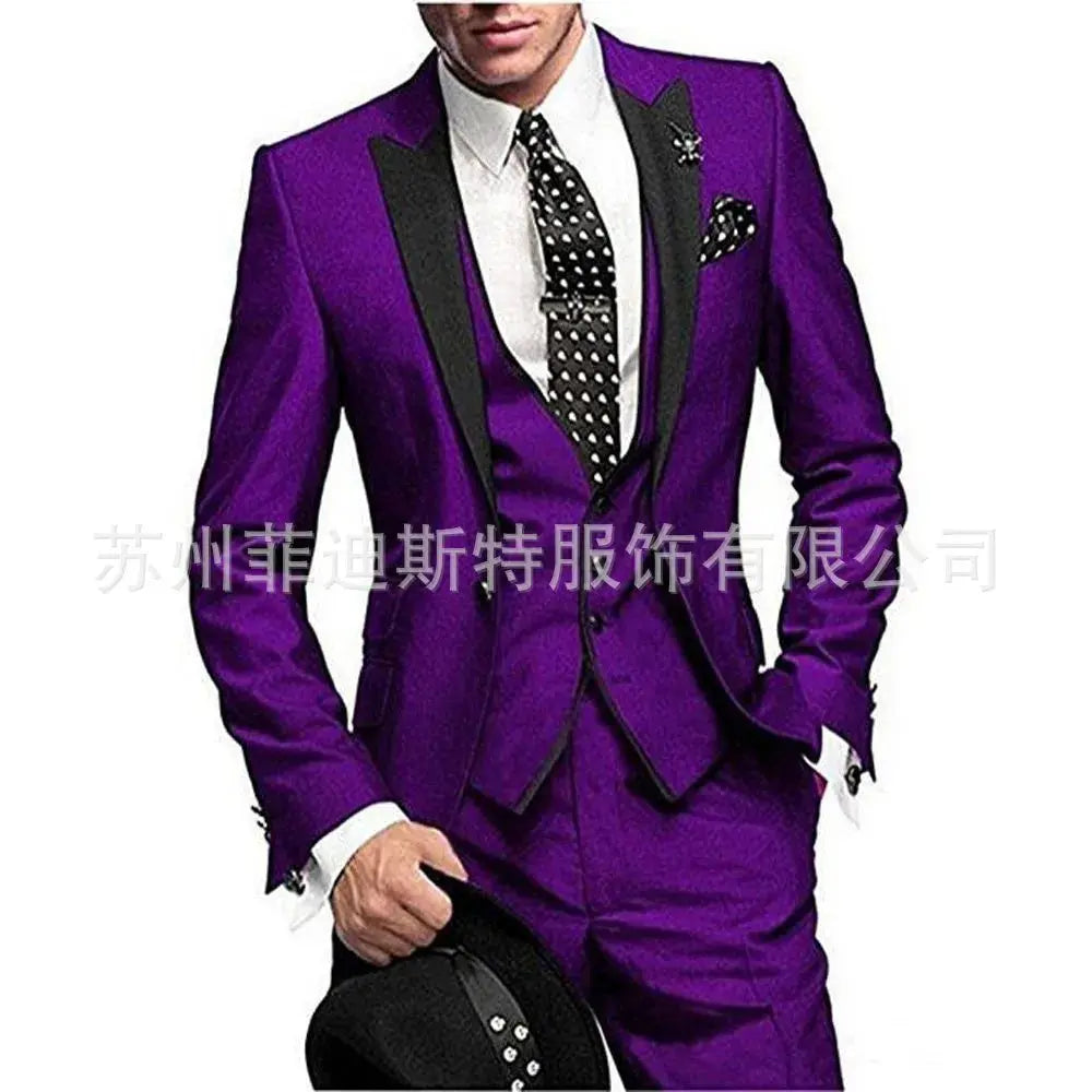 Close-up of premium polyester fabric showcasing wrinkle-resistant texture of the suit.