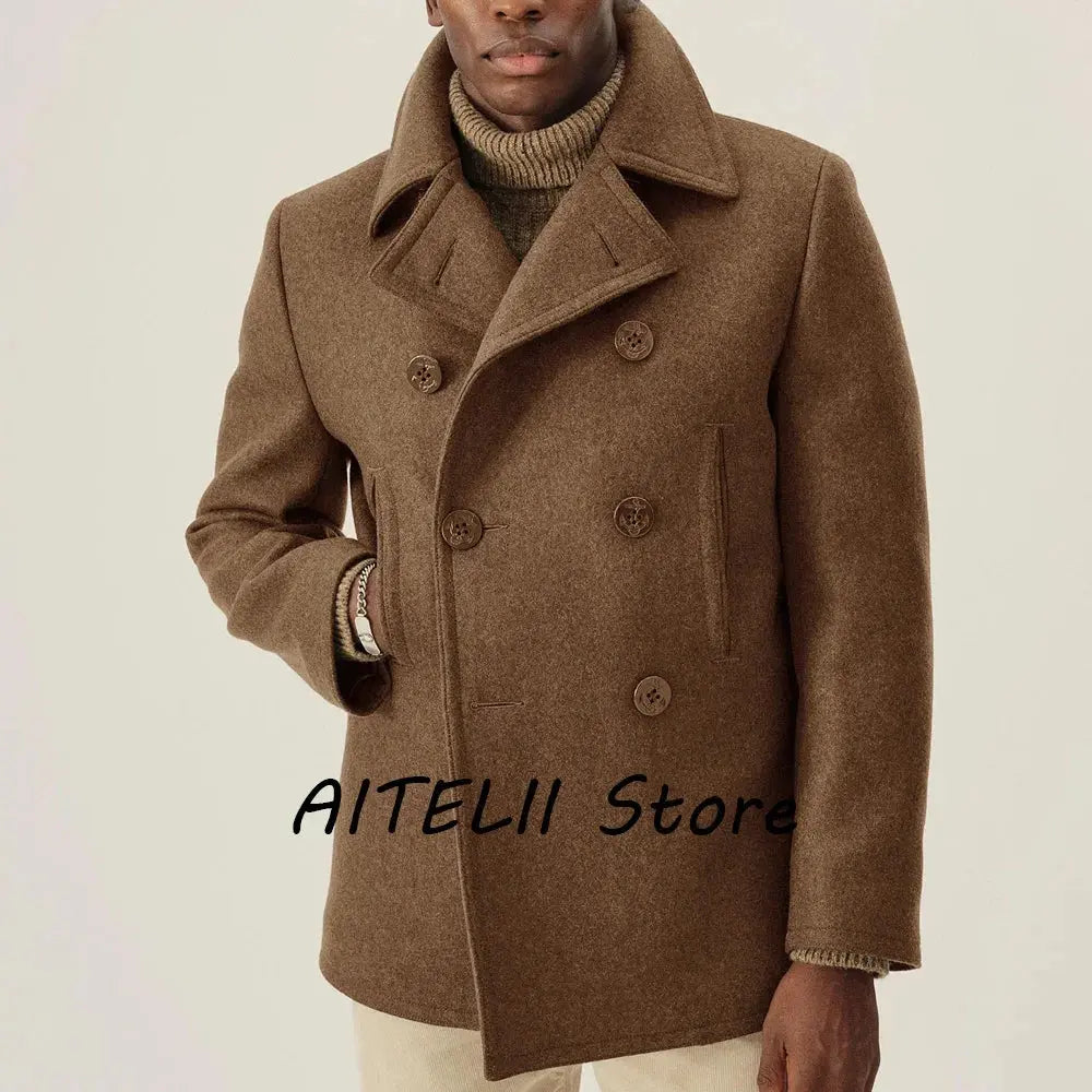 Winter coat in a snowy outdoor setting, demonstrating its cold weather appeal.