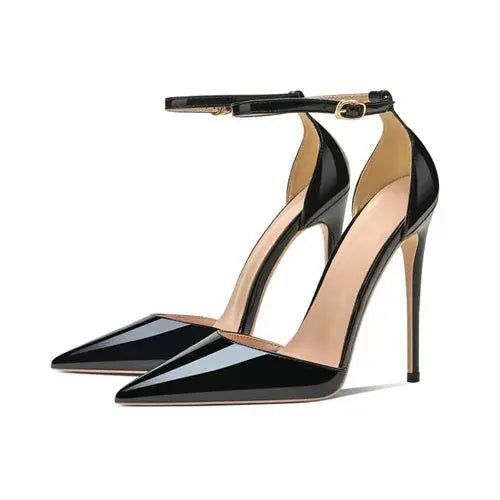 Stylish party heels featuring a sleek, thin heel.