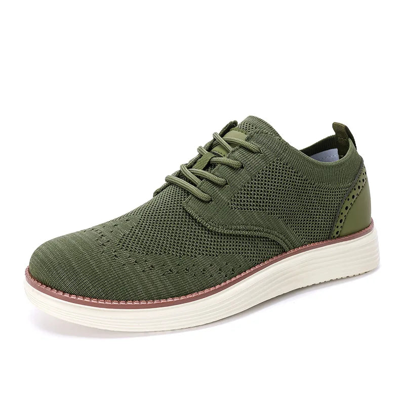 Stride Easy mesh sneakers on feet showing true-to-size fit and versatile casual style