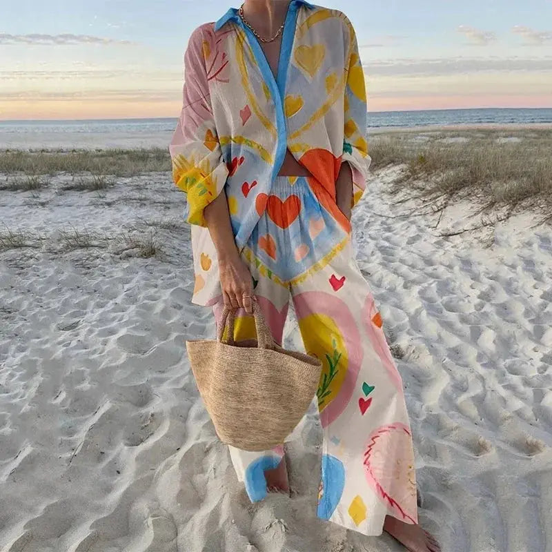 Travel-friendly two-piece set perfect for summer getaways.