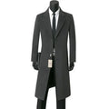Back view highlighting the coat's classic cut and elegant silhouette.