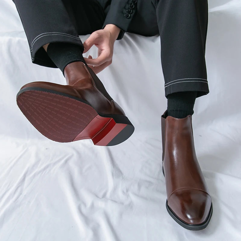 Waterproof construction detail on rain-ready slip-on ankle boots