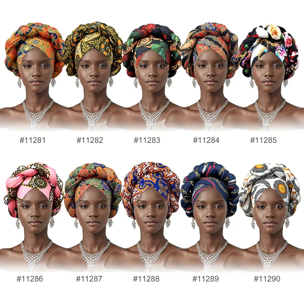 African Women Turban Cap & Big Braid Head Wrap