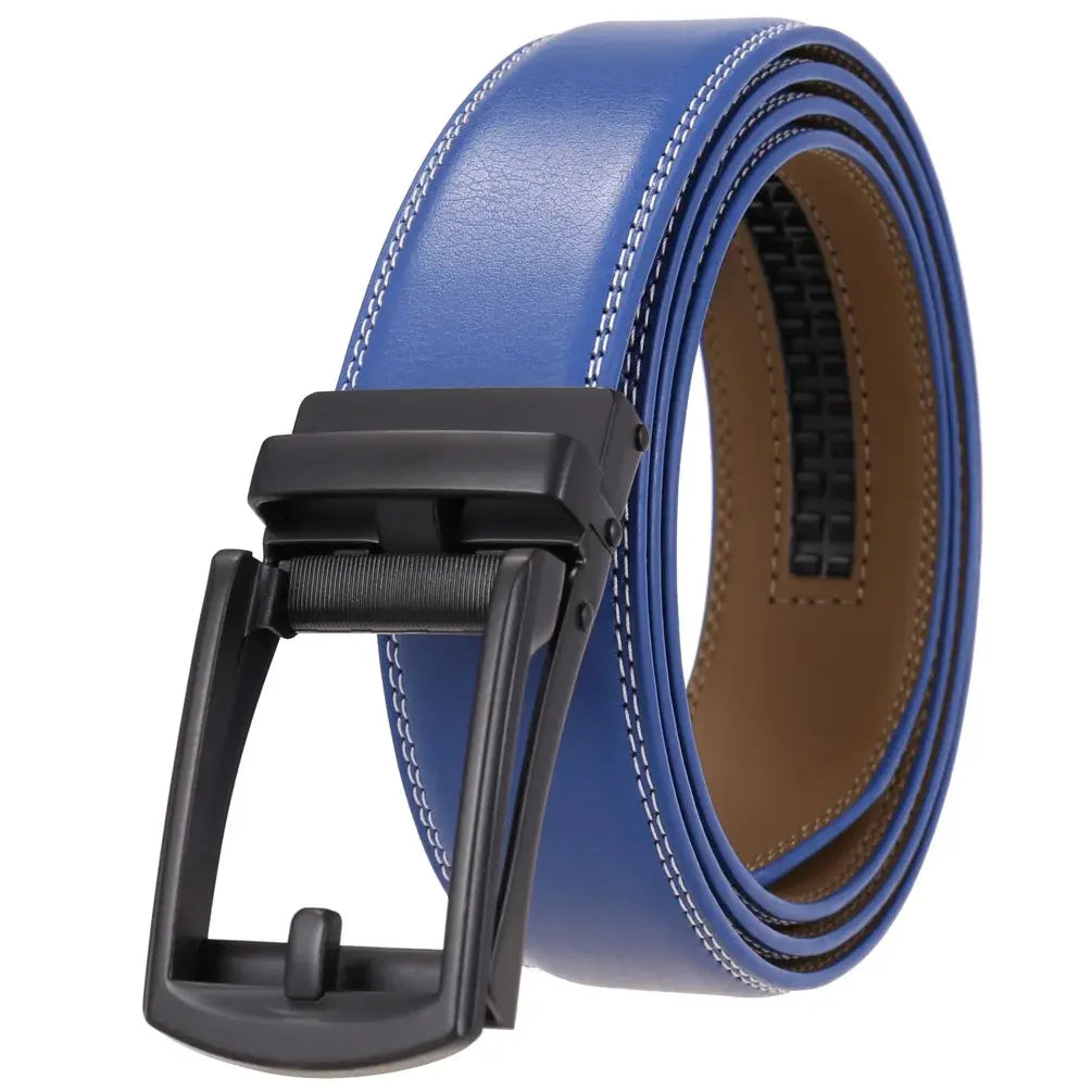 Elegant black leather belt designed for professional and casual attire.