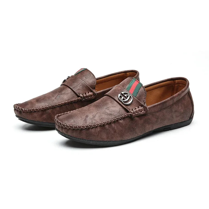 Timeless brown Luxe Leather Loafers, versatile for both casual and formal attire.
