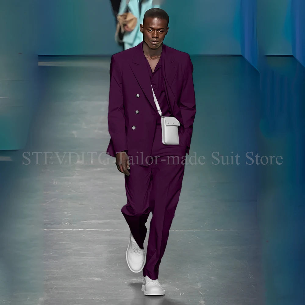 Azure Allure suit laid flat, demonstrating the smooth linen-acetate blend texture.