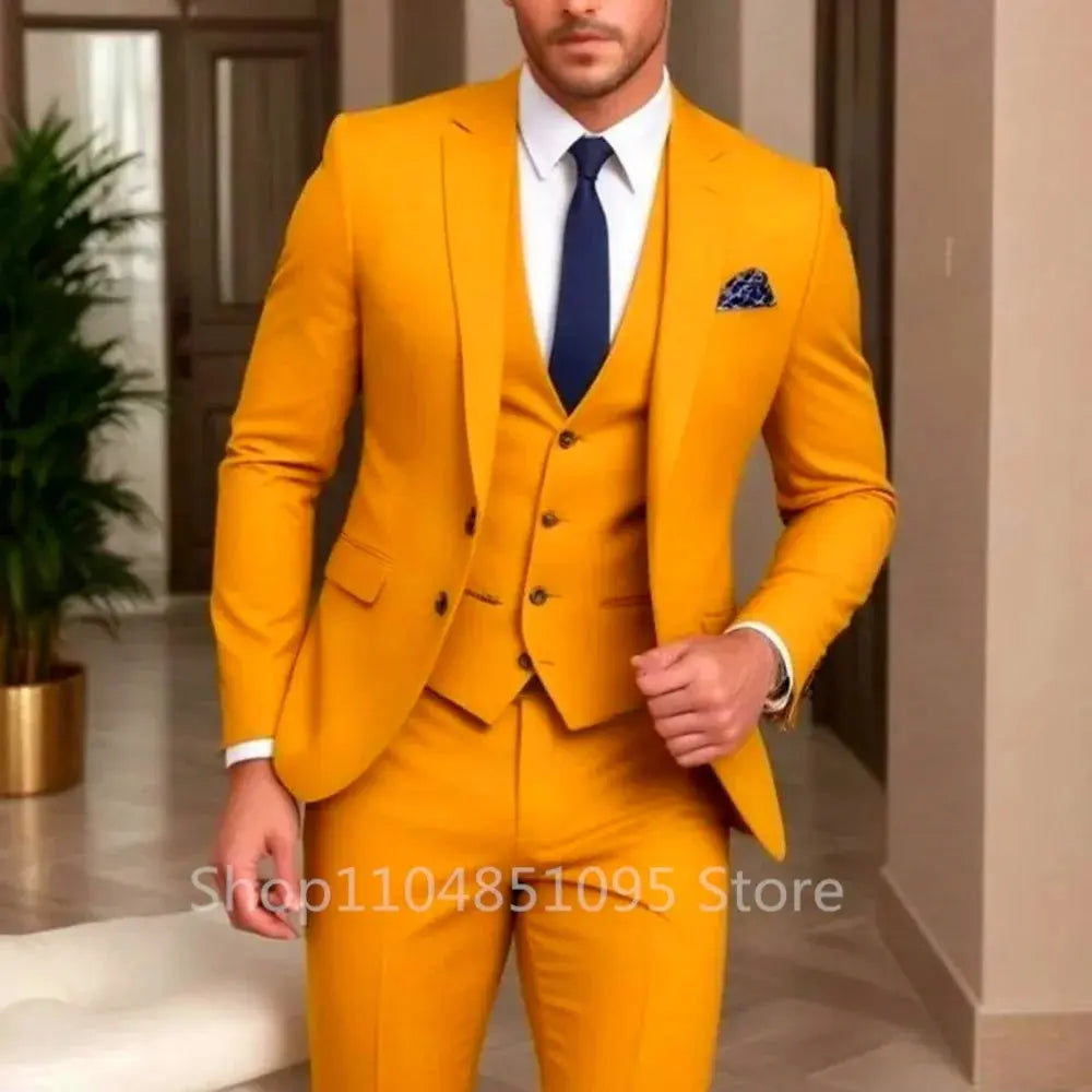 Back view of the tailored suit jacket, emphasizing the sharp silhouette.