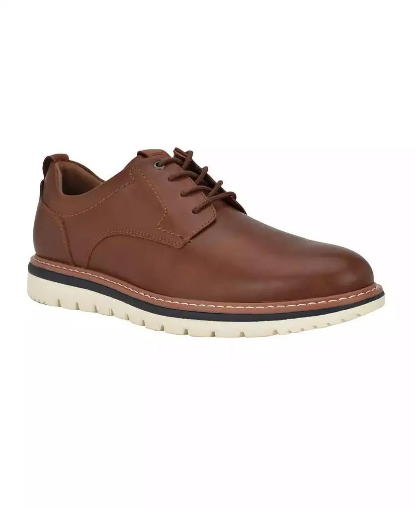 Cognac leather oxford shoes with classic lace-up design and memory foam insole for all-day boardroom comfort