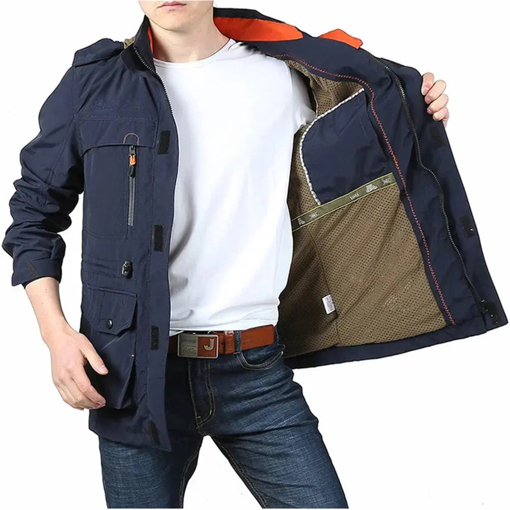 Men's Sharp Versatile Jacket in charcoal gray, perfect for professional attire.