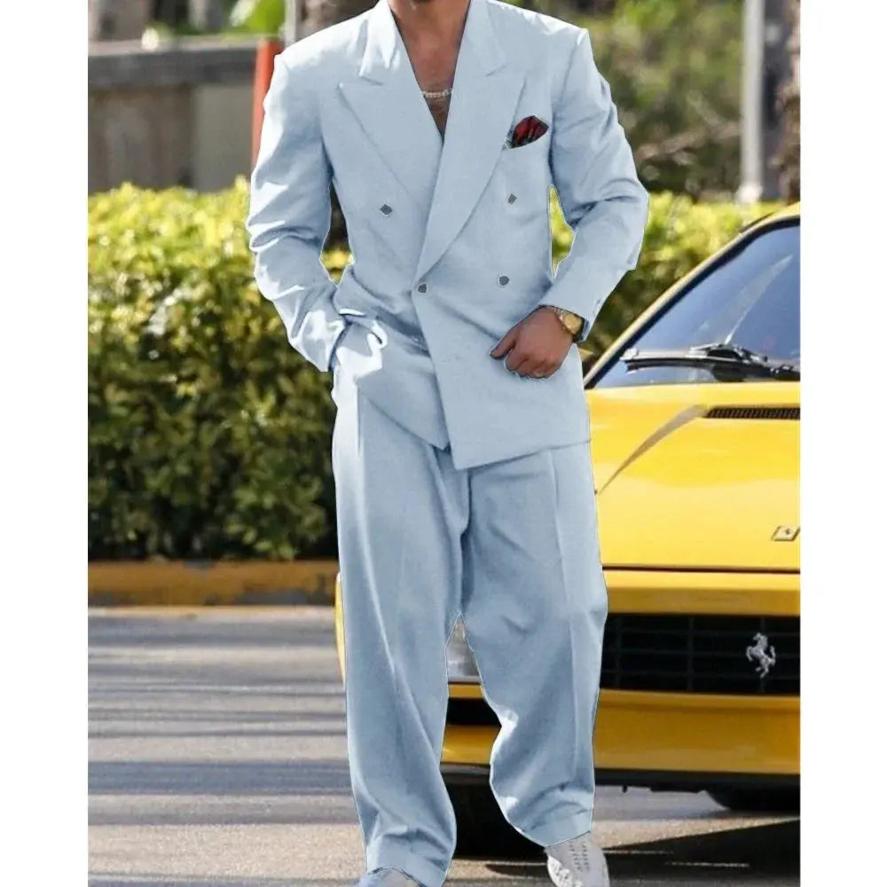 Sophisticated style in a tailored suit, ideal for professional outfits.