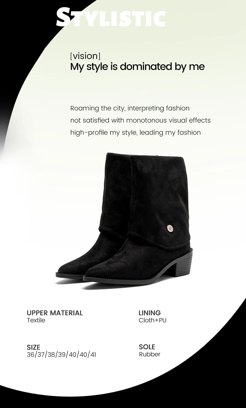 Comfortable mid-calf boots with slouched silhouette paired with cropped jeans