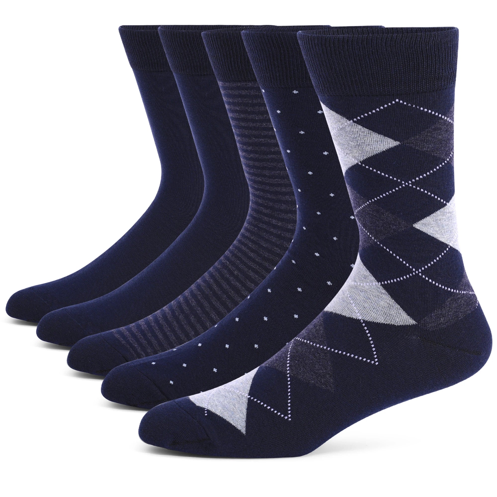 Black argyle socks made from breathable combed cotton for all-day comfort.