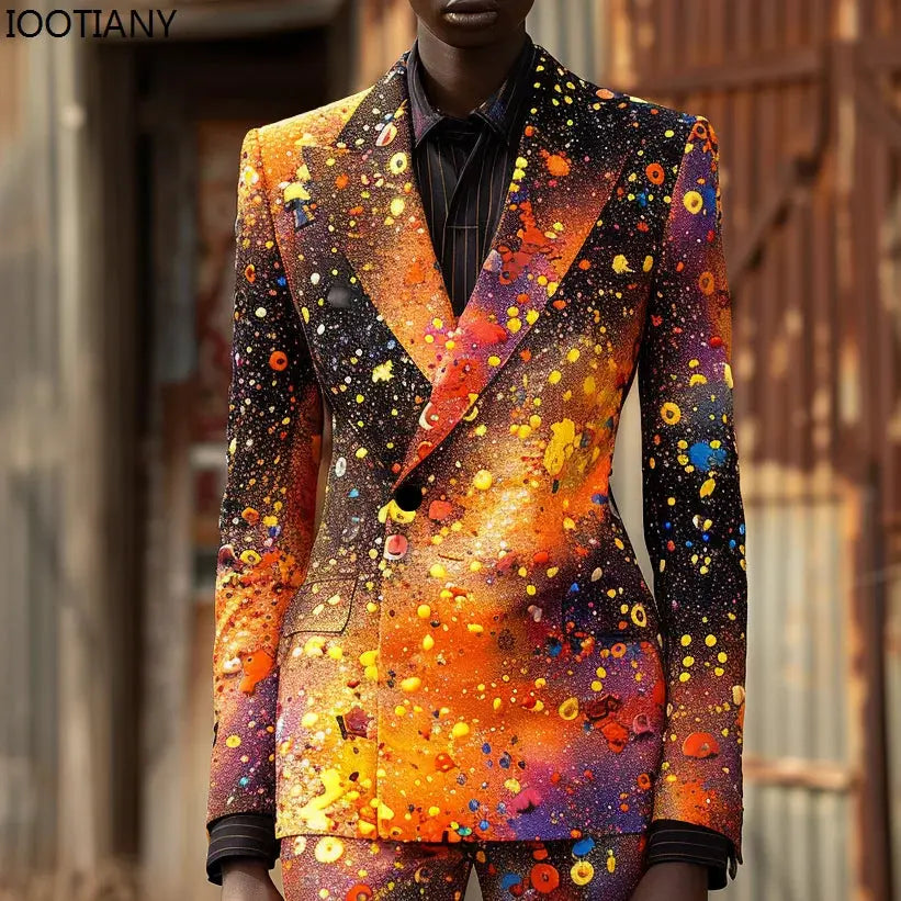 Full view of the ensemble, highlighting eye-catching colors and details.