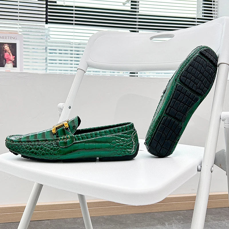 Classic round toe loafers featuring effortless slip-on style and solid black finish