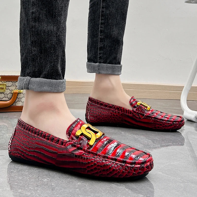 Slip-on loafers with durable construction and water-resistant PU leather finish