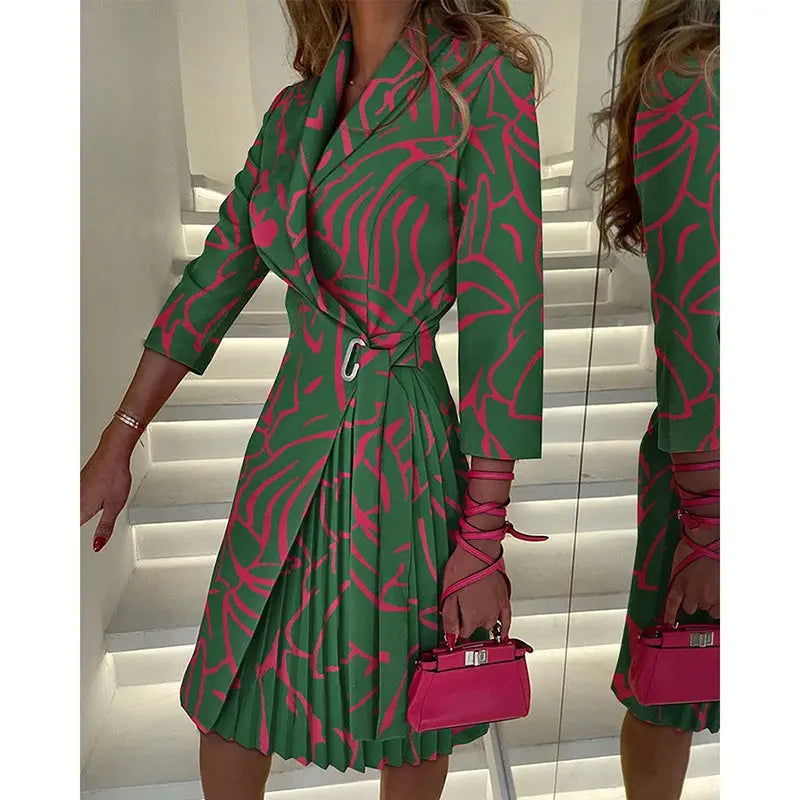 Whimsical Autumn Midi dress styled for a formal fall gathering, highlighting its versatility and elegance.