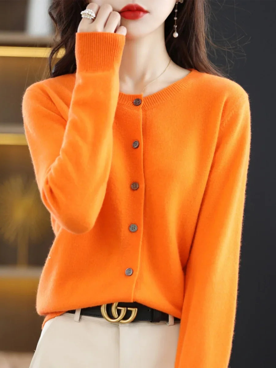 Back view of the Autumn Whisper Cardigan, highlighting its flattering drape.