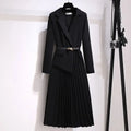 Professional women's fashion dress with a chic silhouette, perfect for boardroom attire.
