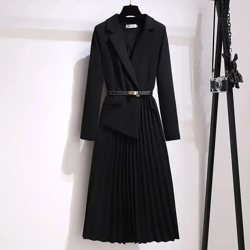 Professional women's fashion dress with a chic silhouette, perfect for boardroom attire.