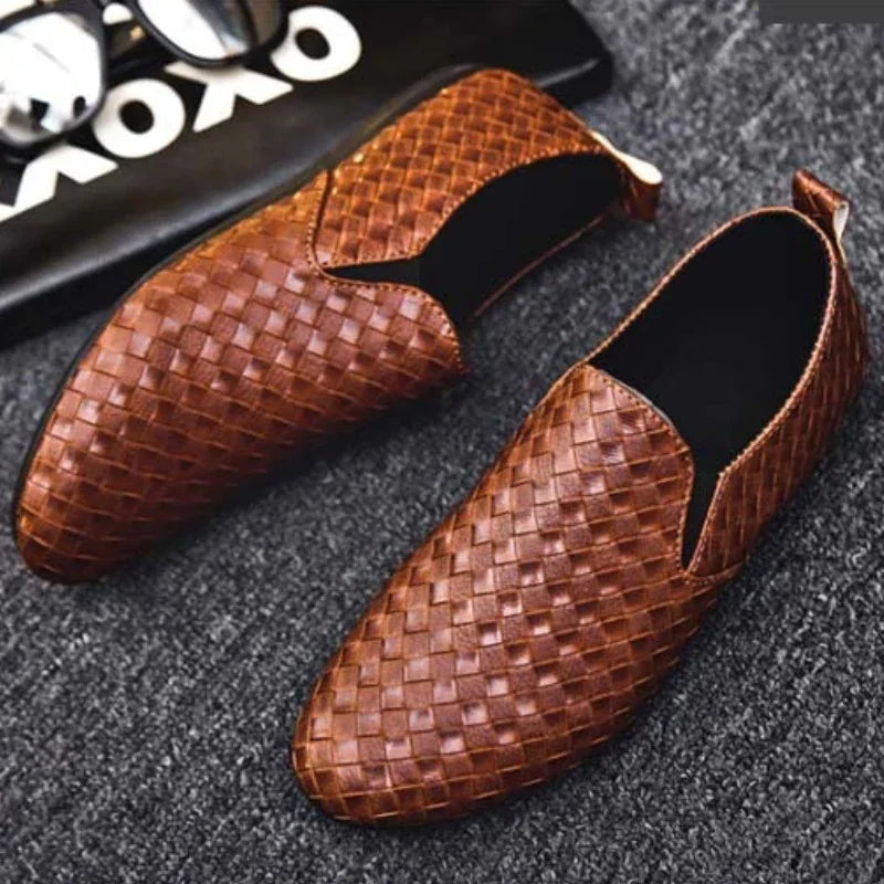 Top view of lightweight loafers highlighting the elegant shape and soft material.