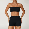 Model demonstrating the quick-drying feature of the Seamless Comfort sports apparel.