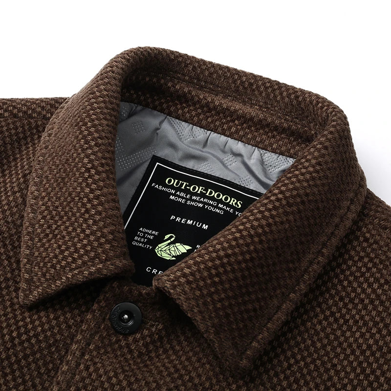 Model wearing the Autumn Whisper coat, highlighting its lightweight design and refined comfort for autumn.