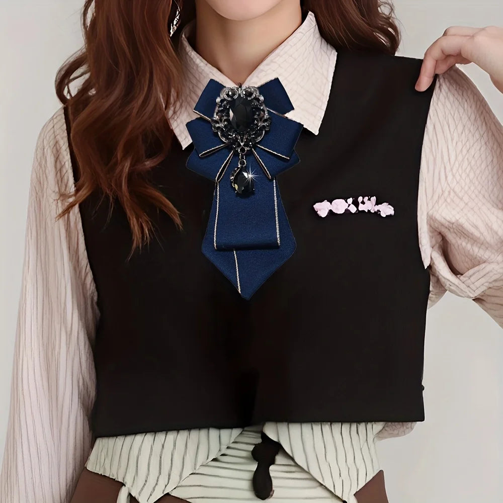 Versatile bow tie accessory for men and women featuring contemporary Korean aesthetic and wrinkle-resistant fabric
