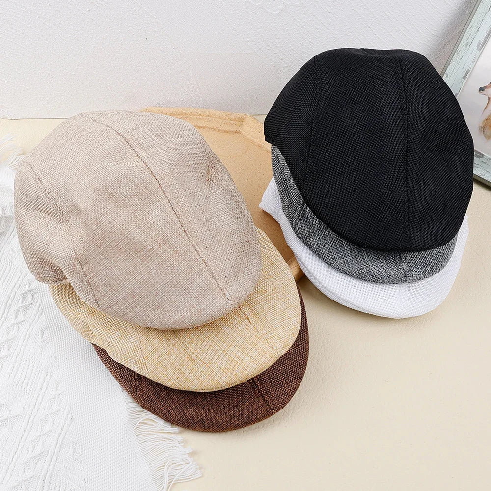 British peaked beret in cotton denim fabric perfect for fall and spring wear