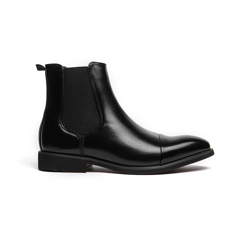 Slip-on ankle boots showing easy entry design with stretchy side panels