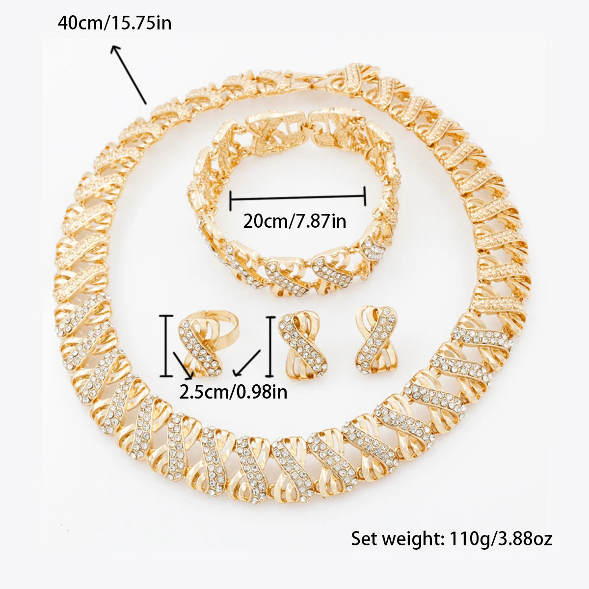 Fashion African Women Gold Color Earrings Bracelet Design Hollow Earrings Choker Necklace Bridal  Wedding Indian Party Jewelry