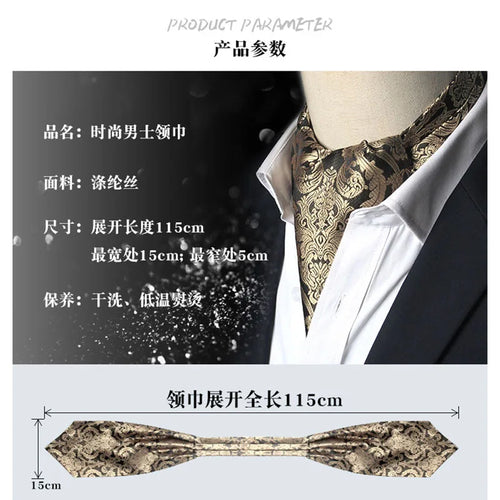 Elegant polka dot ascot tie with traditional tatting weave
