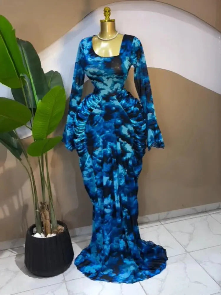 Elegant display of the Floral Whisper Asymmetrical Dress, perfect for winter soirées.