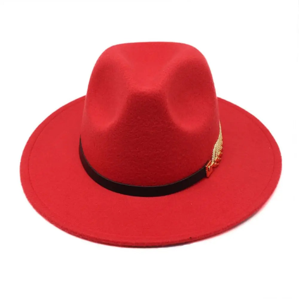 Side view of the fedora highlighting its shape and classic design.