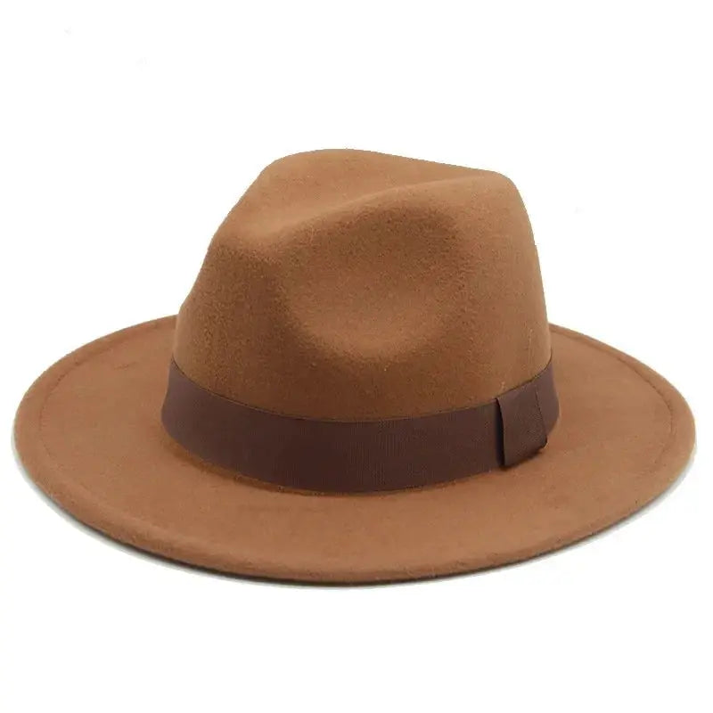 Versatile light tan fedora, a chic addition to your headwear collection.