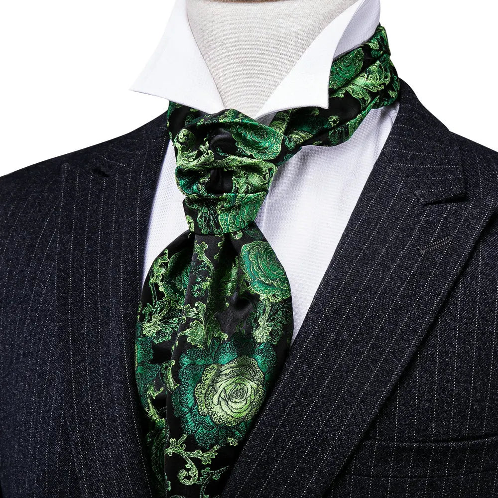 Premium quality silk cravat gift set with handkerchief and cufflinks for discerning gentlemen