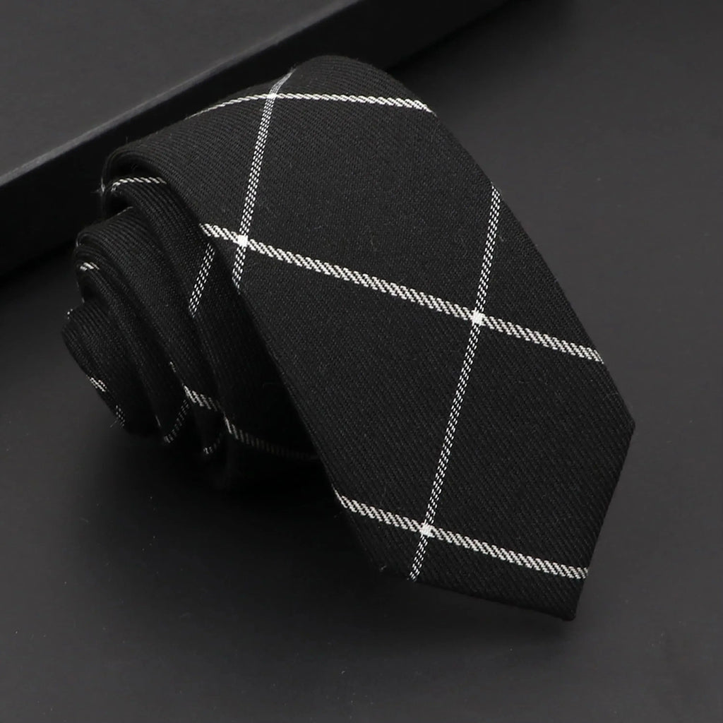 Contemporary black tie, 6cm width, enhances any formal outfit effortlessly.